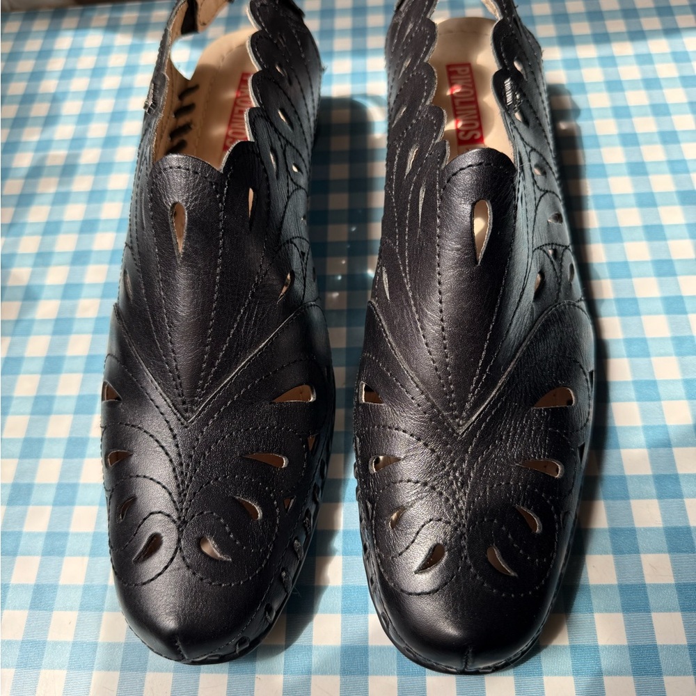 Gorgeous Pikolinos Women Size EU41/US10-10.5 NWOB Black Leather Cutout Shoes - Picture 2 of 8